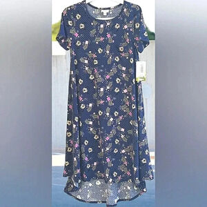 Disney Minnie Mouse Blue Pink Flower Stretch Pullover Midi Dress NWT
